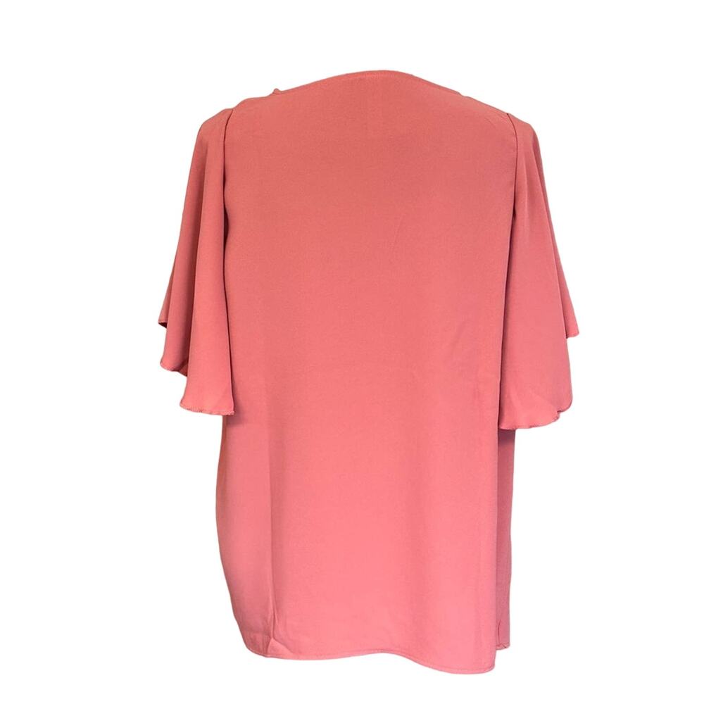 Zenana Blouse Women's Small Orange Waterfall Flared Sleeve Woven Top New - Picture 2 of 5